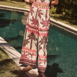 Marine Layer Saguaro Wide Leg Pant in Desert Deco size 10.